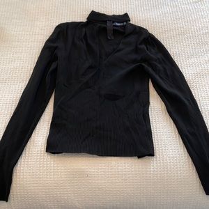 Super soft black choker neck top